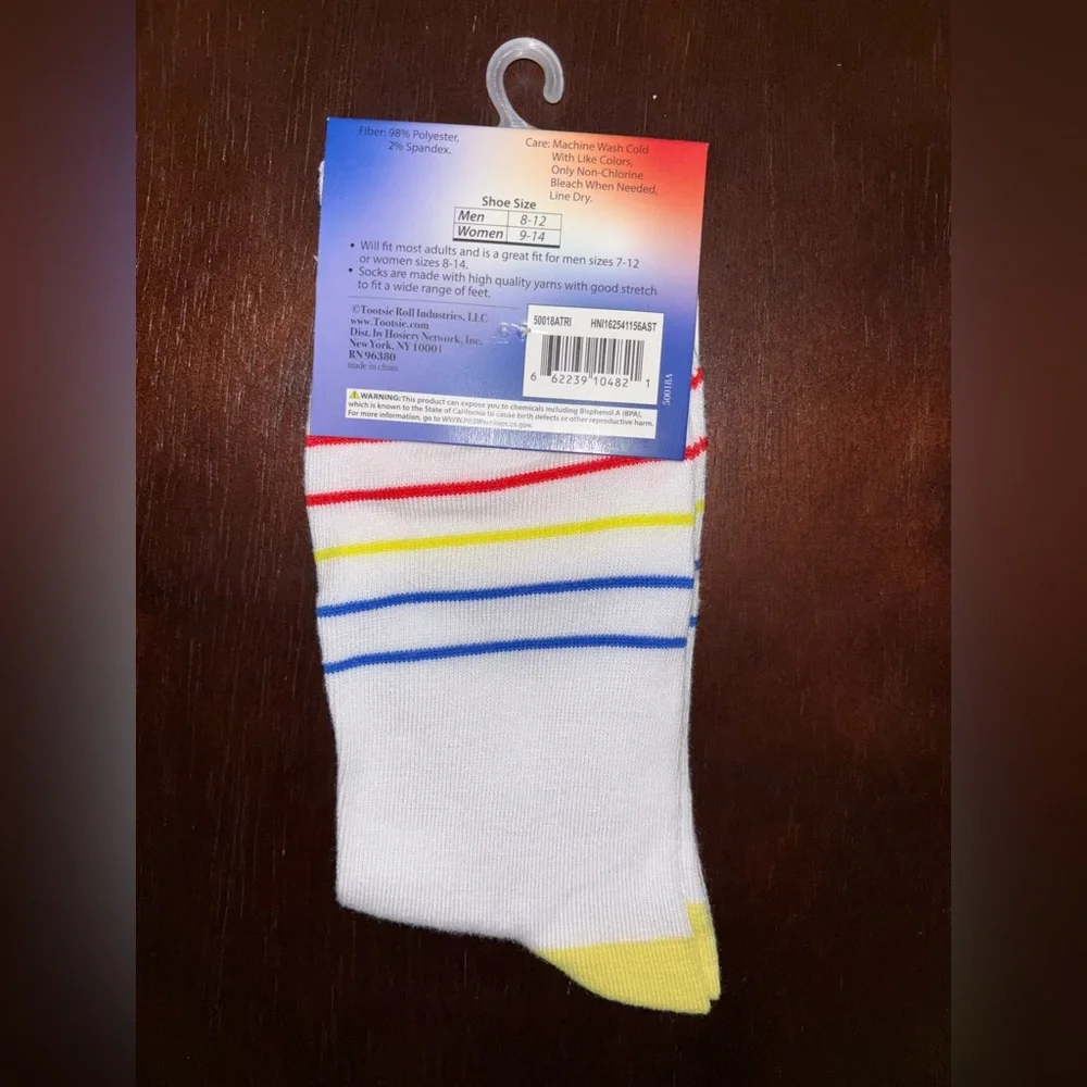CHARMS BLOW POP NOVELTY CREW SOCKS NWT MEN’S SHOE SIZE 8-12